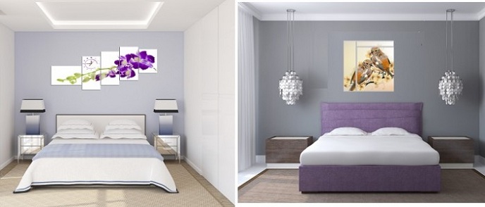Mỗi một bức tranh lại giúp phòng ngủ thêm đặc sắc hơn
