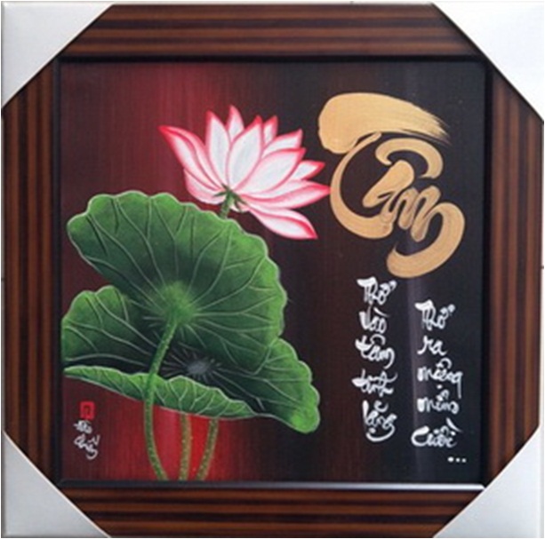 Tranh thêu chữ tâm tnc07