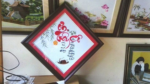Những mẫu tranh thêu thể hiện sự tôn kính và biết ơn thầy cô