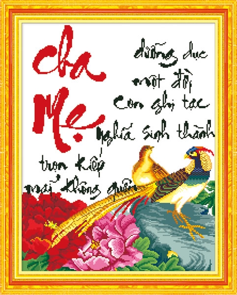 Tranh Thêu Cha Mẹ tnc02