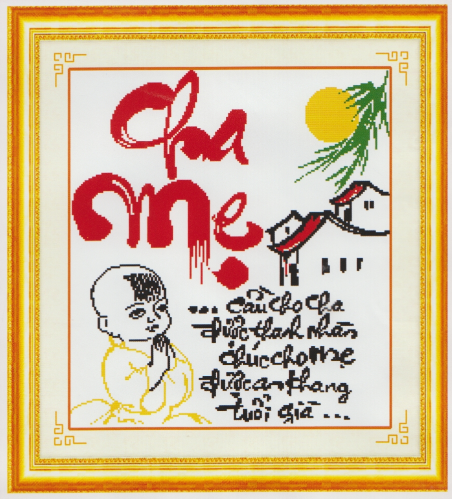 Tranh Thêu Cha Mẹ tnc09