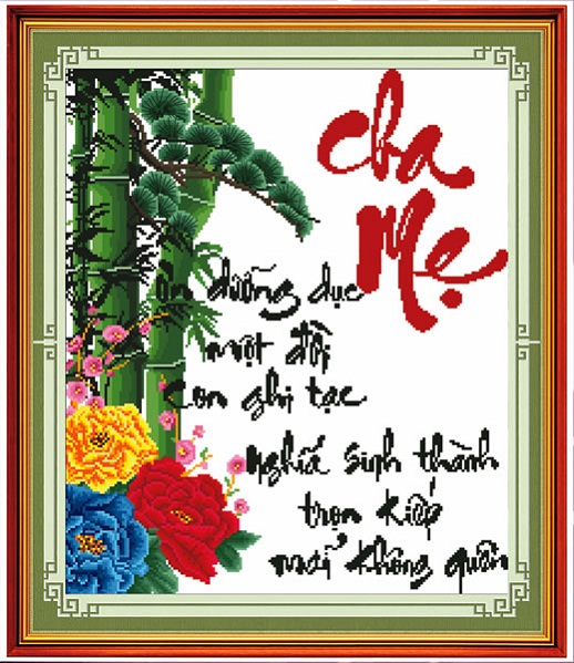 Tranh Thêu Cha Mẹ tnc020